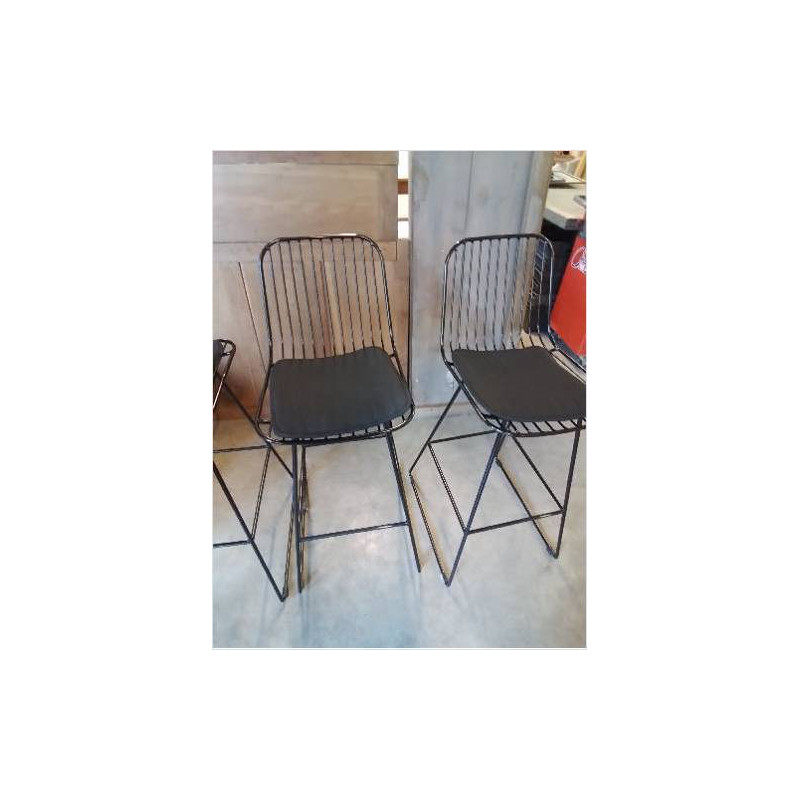 PAIRE DE TABOURETS DE BAR MÉTAL NOIR MAISON DU MONDE 