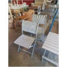 PAIRE DE CHAISES DE JARDIN MÉTAL ET TOILE GRIS