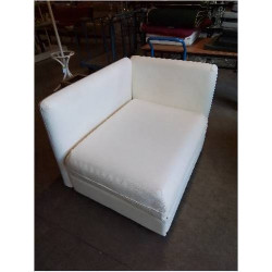 BANQUETTE D’ANGLE CONVERTIBLE PU BLANC 1 PLACE