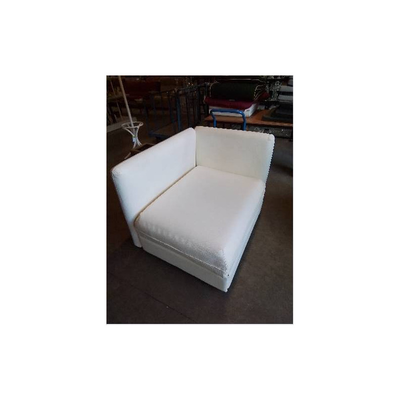 BANQUETTE D’ANGLE CONVERTIBLE PU BLANC 1 PLACE