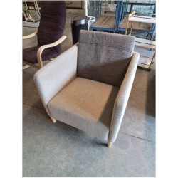 FAUTEUIL TISSU TAUPE PIEDS...