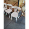 CHAISE BISTROT COURBÉ BOIS PEINT BEIGE MILIEU XXE