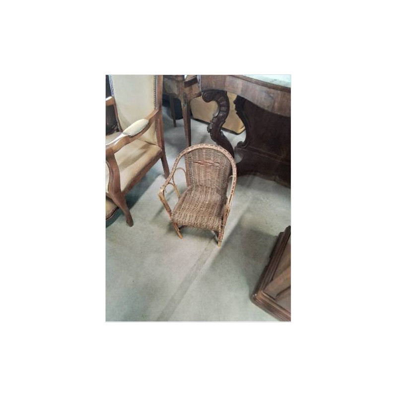 FAUTEUIL ENFANT ROTIN ET VANNERIE ANNÉES 60
