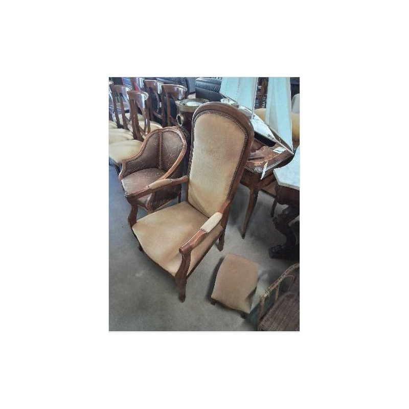 VOLTAIRE BOIS CAPITONNÉ VELOURS OCRE