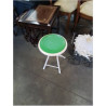 TABOURET PLIANT MÉTAL BLANC ASSISE PU VERT
