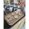PLATEAU DE SERVICE ET 6 VERRES BOIS AUX PAPILLONS
