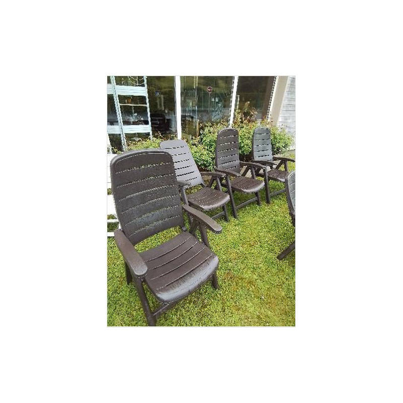FAUTEUIL DE JARDIN PLIANT HAUT DOSSIER RÉSINE CHOCOLAT FLAIR