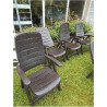 FAUTEUIL DE JARDIN PLIANT HAUT DOSSIER RÉSINE CHOCOLAT FLAIR