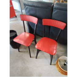 PAIRE DE CHAISES BOIS PEINT...