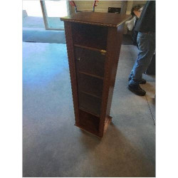 BIBLIOTHÈQUE A ROULETTES  BOIS1PORTE VITRÉE