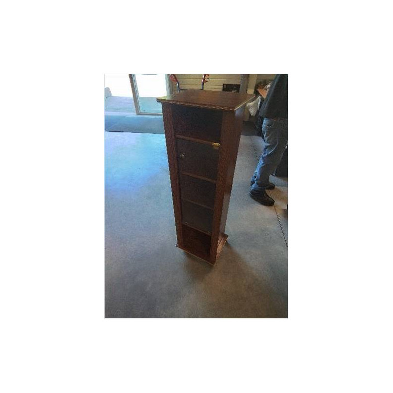 BIBLIOTHÈQUE A ROULETTES  BOIS1PORTE VITRÉE