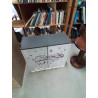 ARMOIRE DE TOILETTE BOIS BLANC ET GRIS 2 PORTES 