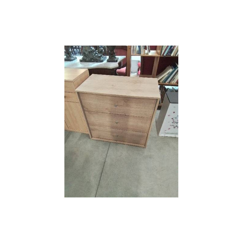 COMMODE BOIS CLAIR 3 TIROIRS 