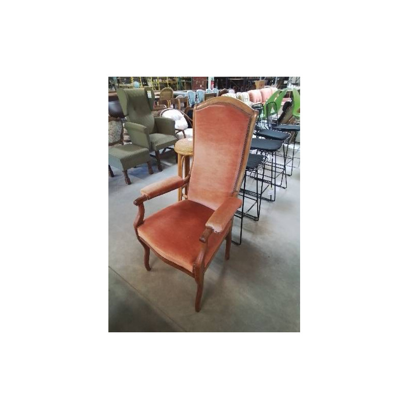 VOLTAIRE ASSISE HAUTE  VELOURS ORANGÉ 