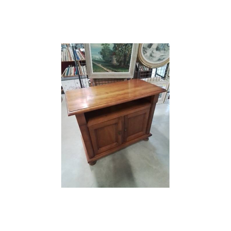 MEUBLE TV PLATEAU PIVOTANT 1 NICHE 2 PORTES STYLE LOUIS PHILIPPE 