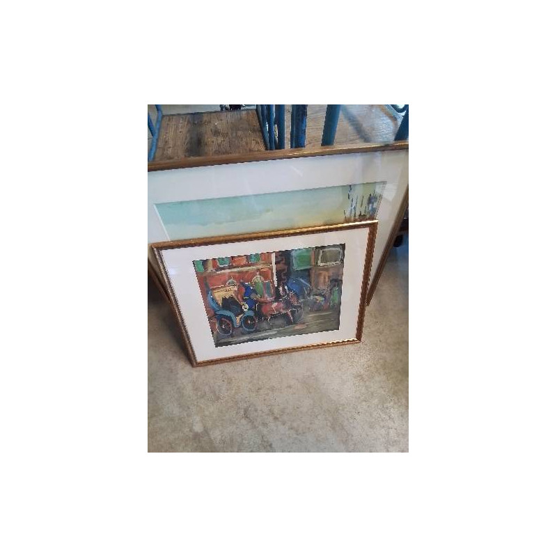 LITHOGRAPHIE CONTRESIGNEE LA CALÈCHE 