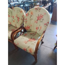 FAUTEUIL ROTIN COUSSINS...