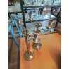 PAIRE DE CHANDELIERS 2 BRANCHES MÉTAL ARGENTÉ 