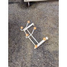 PORTE MANTEAU DE PORTE MÉTAL BLANC 6 PATÈRES BOULES BOIS CLAIR 