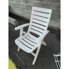 FAUTEUIL DE JARDIN PLIANT RÉSINE BLANC AJOURÉ 