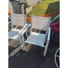 FAUTEUIL DE JARDIN ALU ET TOILE BLANC
