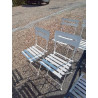 PAIRE DE CHAISES DE JARDIN FER FORGÉ PEINT BLANC XXE
