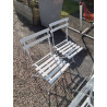 PAITE DE CHAISES DE JARDIN FER FORGÉ ET BOIS PEINT BLANC XXE