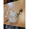 SUSPENSION GLOBE VERRE ET LAITON 
