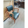 FAUTEUIL BRIDGE ART DECO DU PAQUEBOT ILE DE FRANCE BOIS SKAI VERT