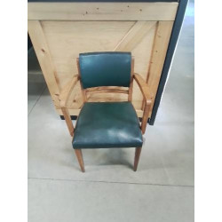 FAUTEUIL BRIDGE ART DECO DU PAQUEBOT ILE DE FRANCE BOIS SKAI VERT