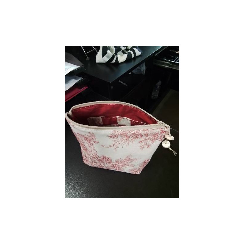 POCHETTE BEIGE ET ROUGE