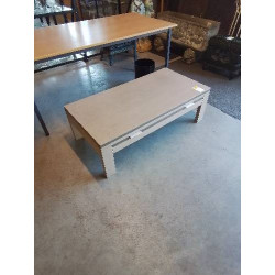 TABLE BASSE RECTANGULAIRE BOIS TAUPE 1 TIROIR