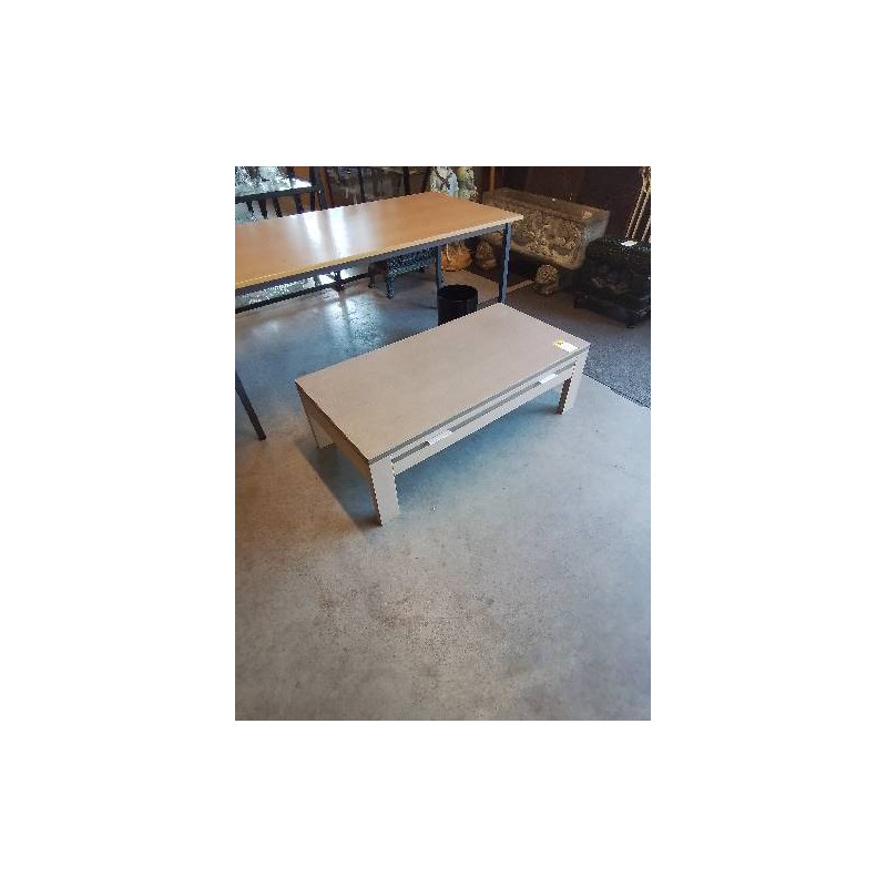 TABLE BASSE RECTANGULAIRE BOIS TAUPE 1 TIROIR