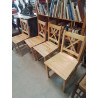 4 CHAISES PIN DOSSIER A CROISILLONS 