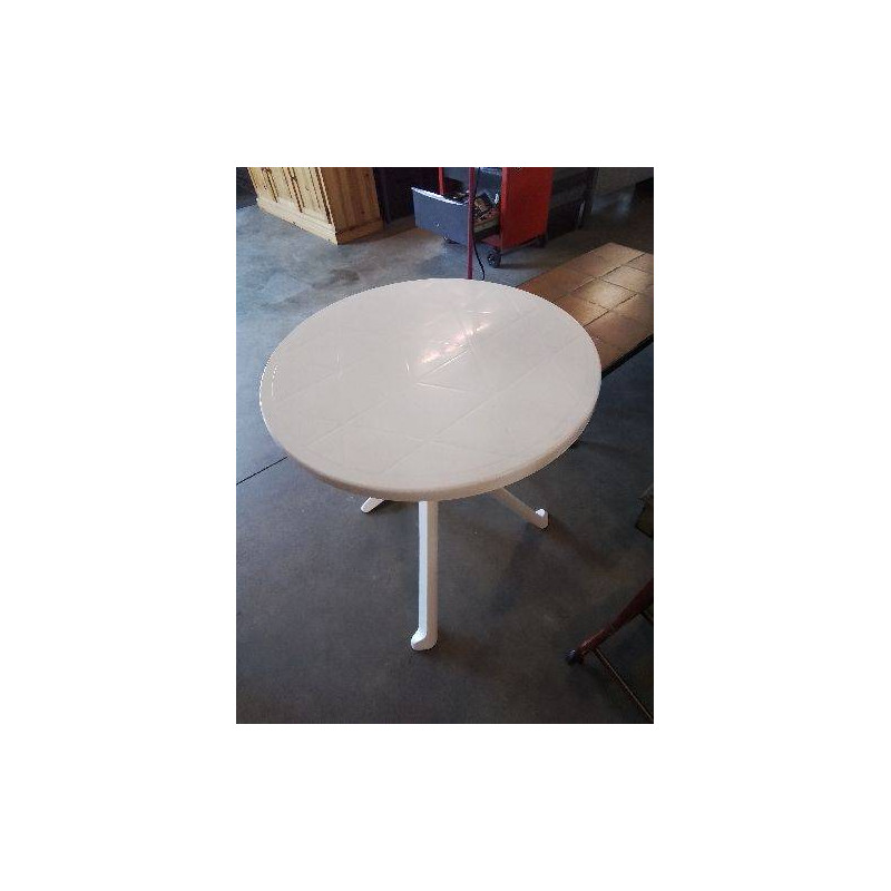 TABLE RONDE DE JARDIN RÉSINE BLANC GRANDSOLEIL