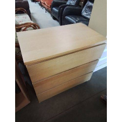 COMMODE BOIS CLAIR 3 TIROIRS 