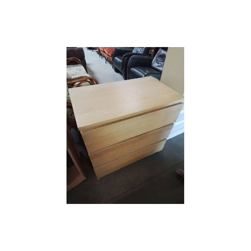 COMMODE BOIS CLAIR 3 TIROIRS 
