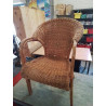 FAUTEUIL ROTIN ET VANNERIE ANNÉES 60