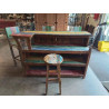 BAR ET 4  TABOURETS TECK PEINT