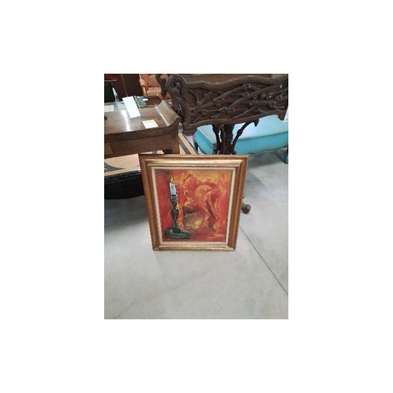 HUILE SUR TOILE NATURE MORTE A LA BOUGIE PIERRE MEURICE (1915-1991) 