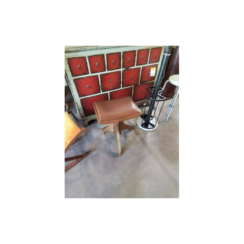 TABOURET DE PIANO PIÈTEMENT BOIS ASSISE FAUVE
