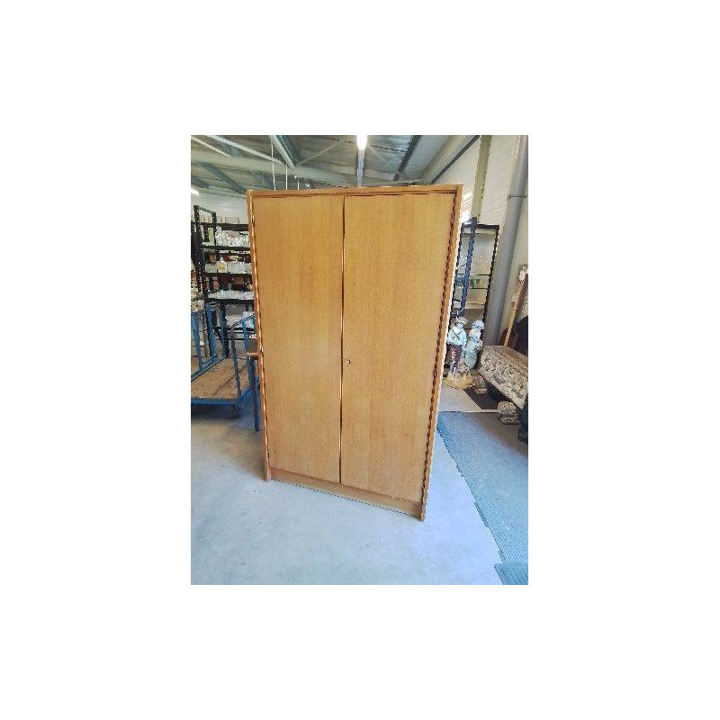 ARMOIRE LINGERE PENDERIE BOIS CLAIR 2 PORTES ANNÉES 50