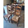 6 CHAISES BOIS PAILLÉ A ENTRETOISE PIEDS BALUSTRE HAUT DOSSIER 