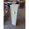 COLONNE BOIS ECRU 6 TIROIRS TISSU AUX POULES