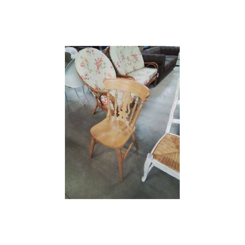 CHAISE SALOON BOIS CLAIR DOSSIER LYRE 