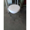 TABOURET PIÈTEMENT METAL CHROMÉ ASSISE RÉSINE  BLANC