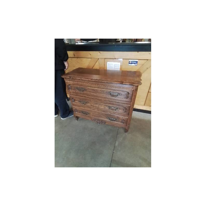 COMMODE CHANTOURNÉ 3 TIROIRS STYLE RÉGENCE COQUILLE 