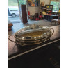 PLAT OVALE MÉTAL CHROMÉ ET VERRE 