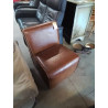 CHAUFFEUSE CUIR CHOCOLAT EN L\'ÉTAT 