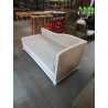 MÉRIDIENNE BOIS ECRU ASSISE TISSU TAUPE